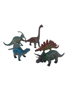 Vintage AAA Set of 5 Dinosaur Dimetrodon Triceratops Stegosaurus Parasaurolophus